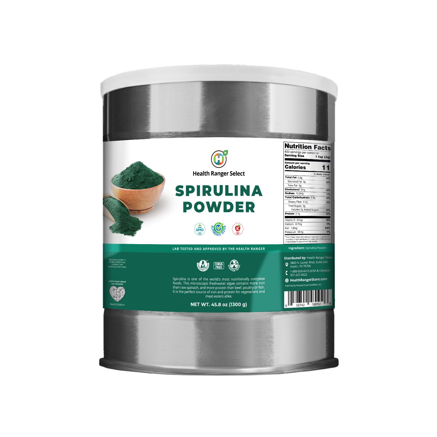 Health Ranger Select Spirulina Powder 1300g,