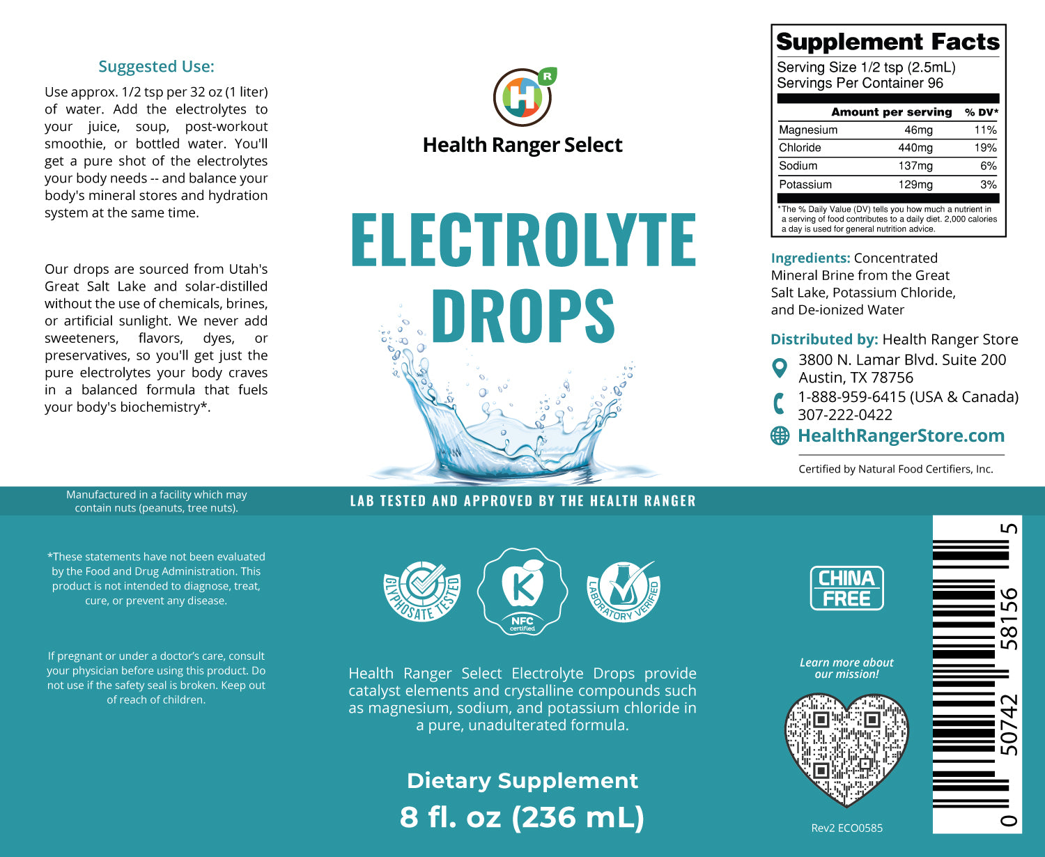 Electrolyte Drops 8 fl oz (236ml)