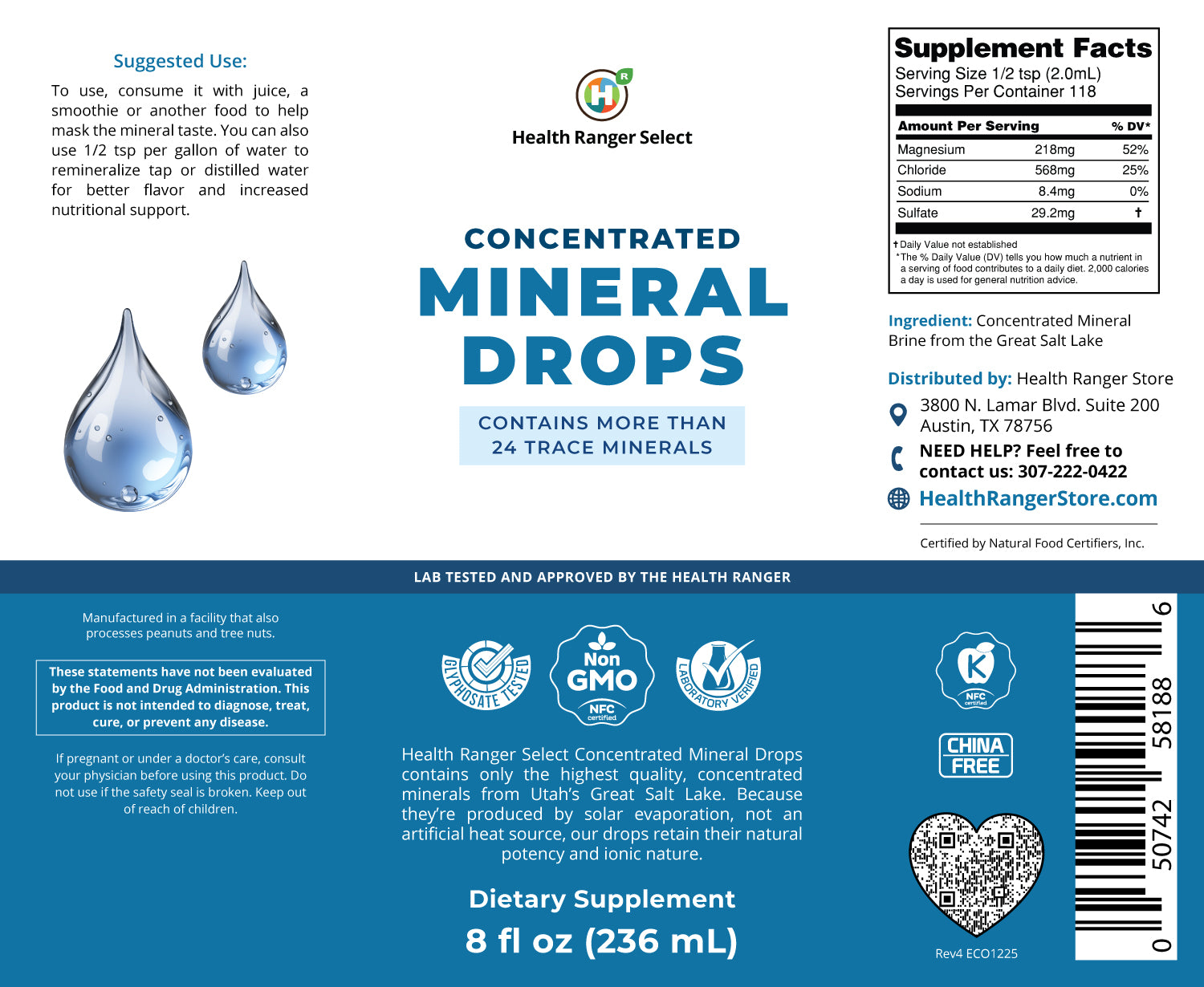 Concentrated Mineral Drops 8 fl oz (236ml)