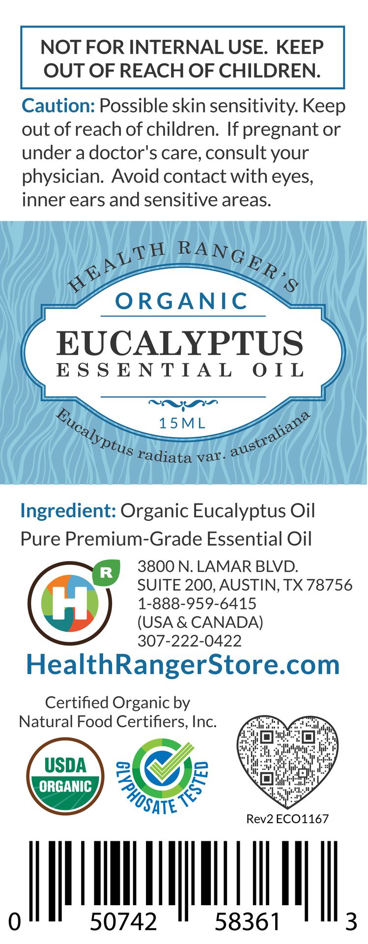Organic Eucalyptus Essential Oil 0.5oz (15ml)