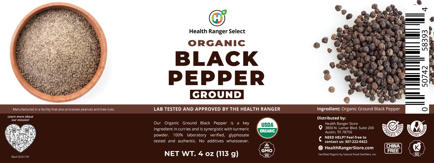 Organic Ground Black Pepper 4oz (113g)