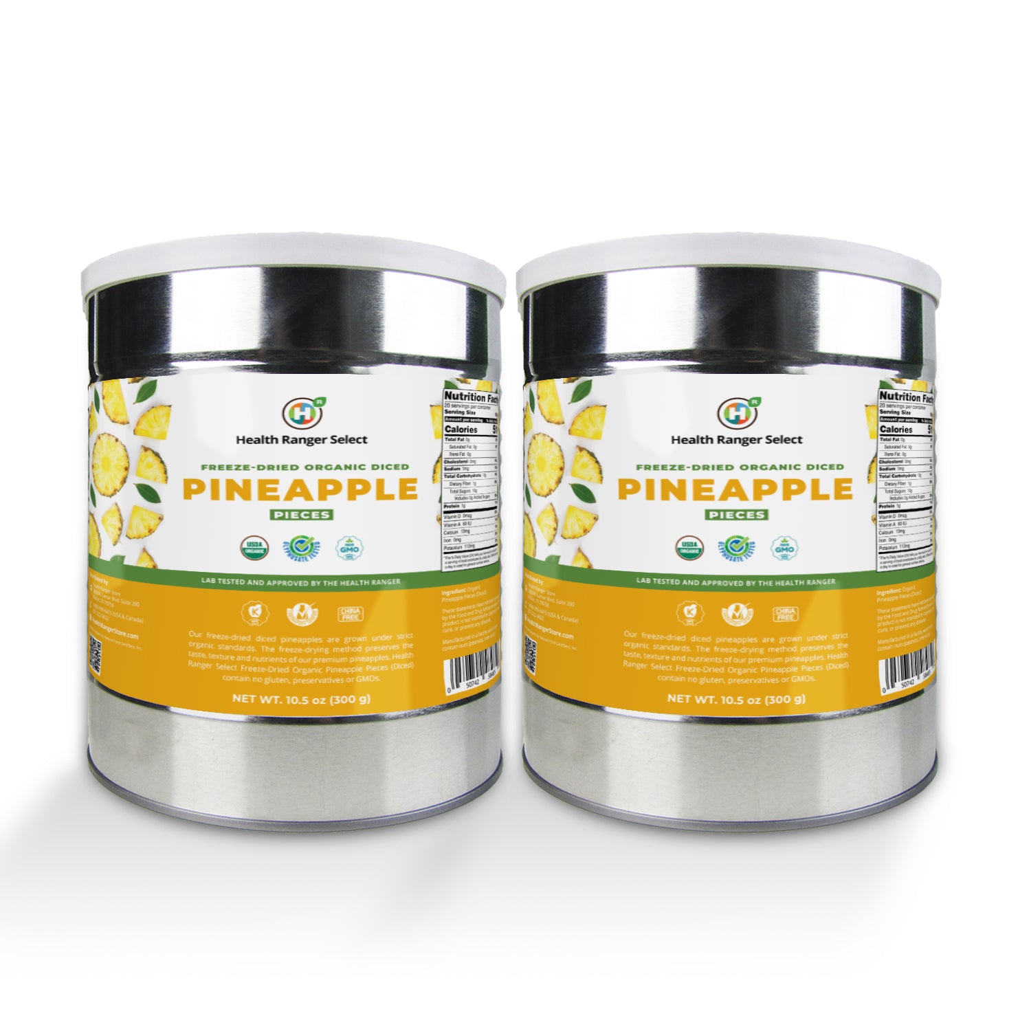Organic Freeze Dried Pineapple 10.5oz (300g)