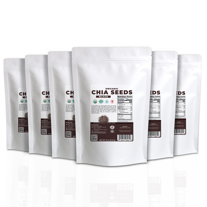 Organic Black Chia Seeds 12oz (340 g) (6-Pack)