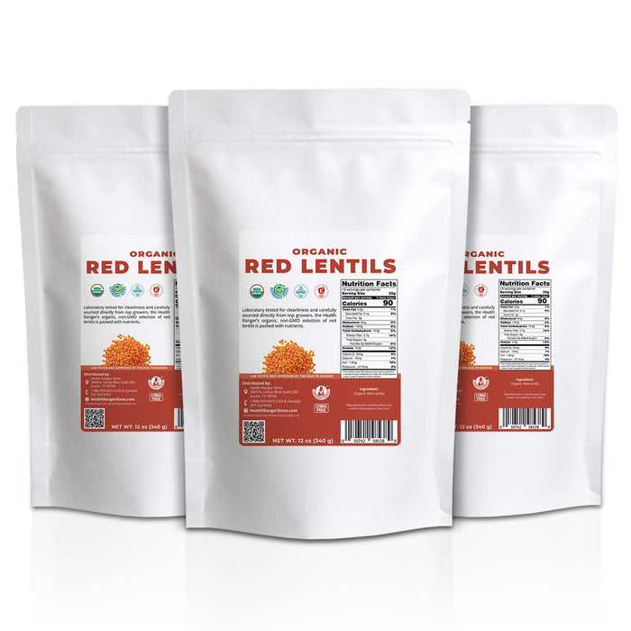 Organic Red Lentils 12 oz (340g) (3-Pack)