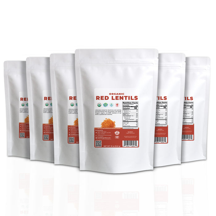 Organic Red Lentils 12 oz (340g) (6-Pack)