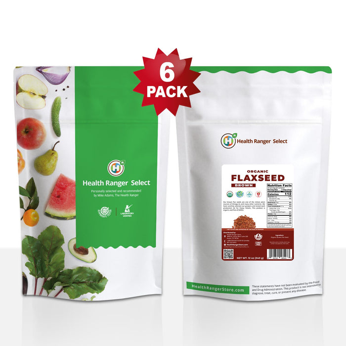Organic Brown Flax Seed 12 oz (340g) (6-Pack)