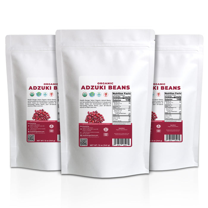 Organic Adzuki Beans 12 oz (340g) (3-Pack)