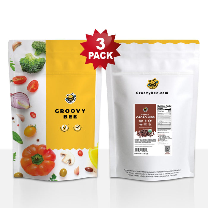 Organic Raw Cacao Nibs 12oz (340g) (3-Pack)