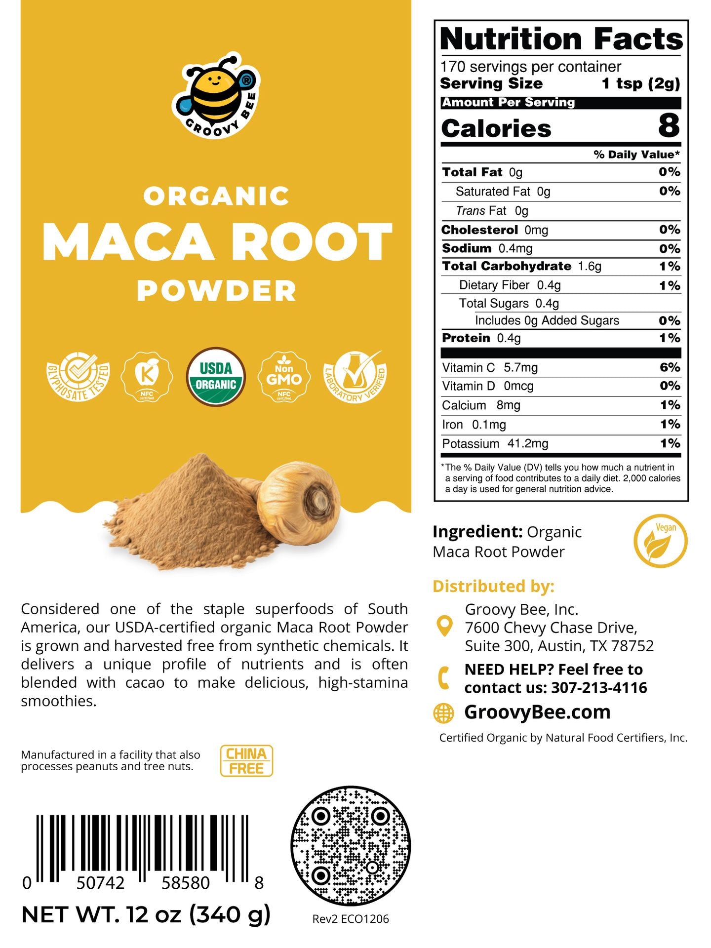 Organic Maca Root Powder 12 oz (340 g)