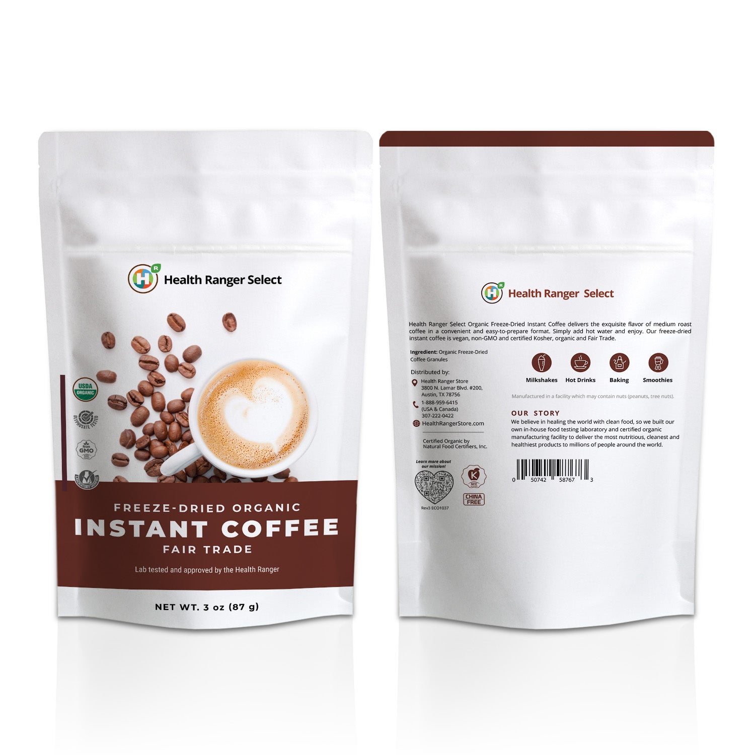 Fair Trade Organic Freeze-Dried Instant Coffee 3oz (87g) – Health
