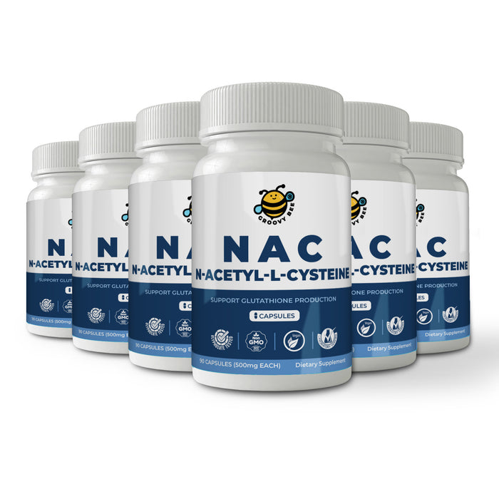 NAC (N-Acetyl-L-Cysteine) 500mg 90 Caps (6-Pack)