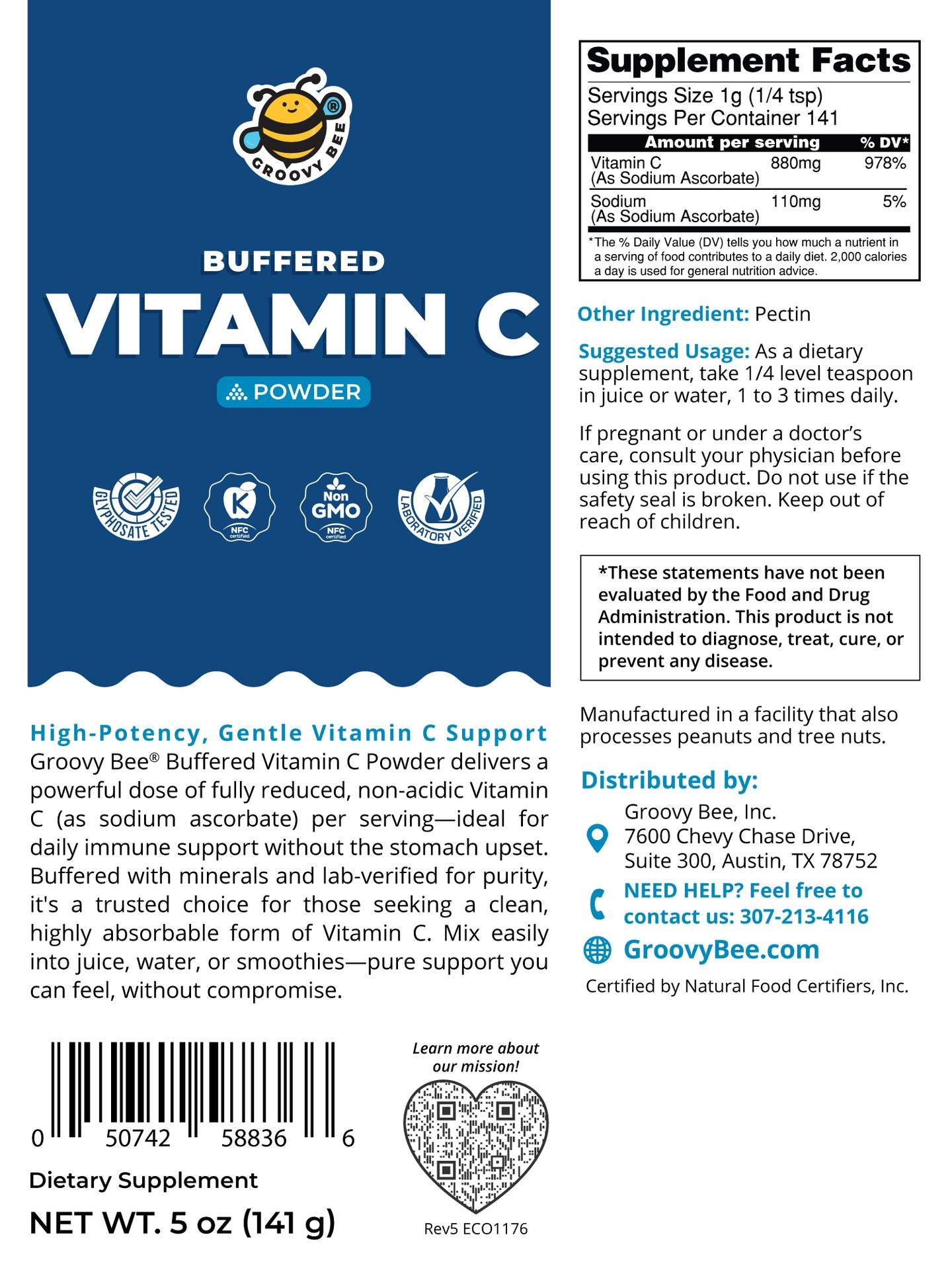 Buffered Vitamin C Powder 5 oz (141g)