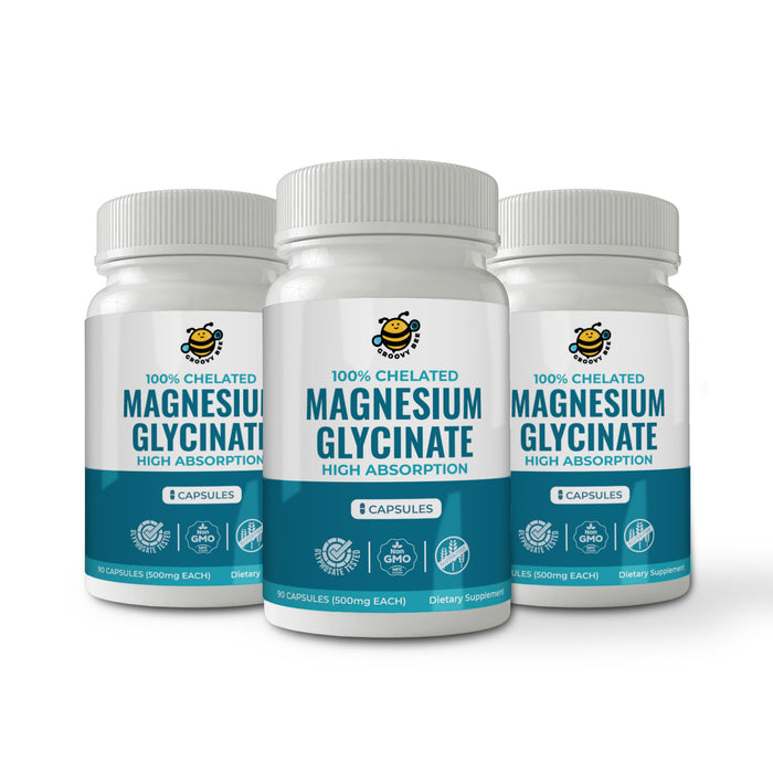 Magnesium Glycinate High Absorption 500mg 90 Caps (3-Pack)