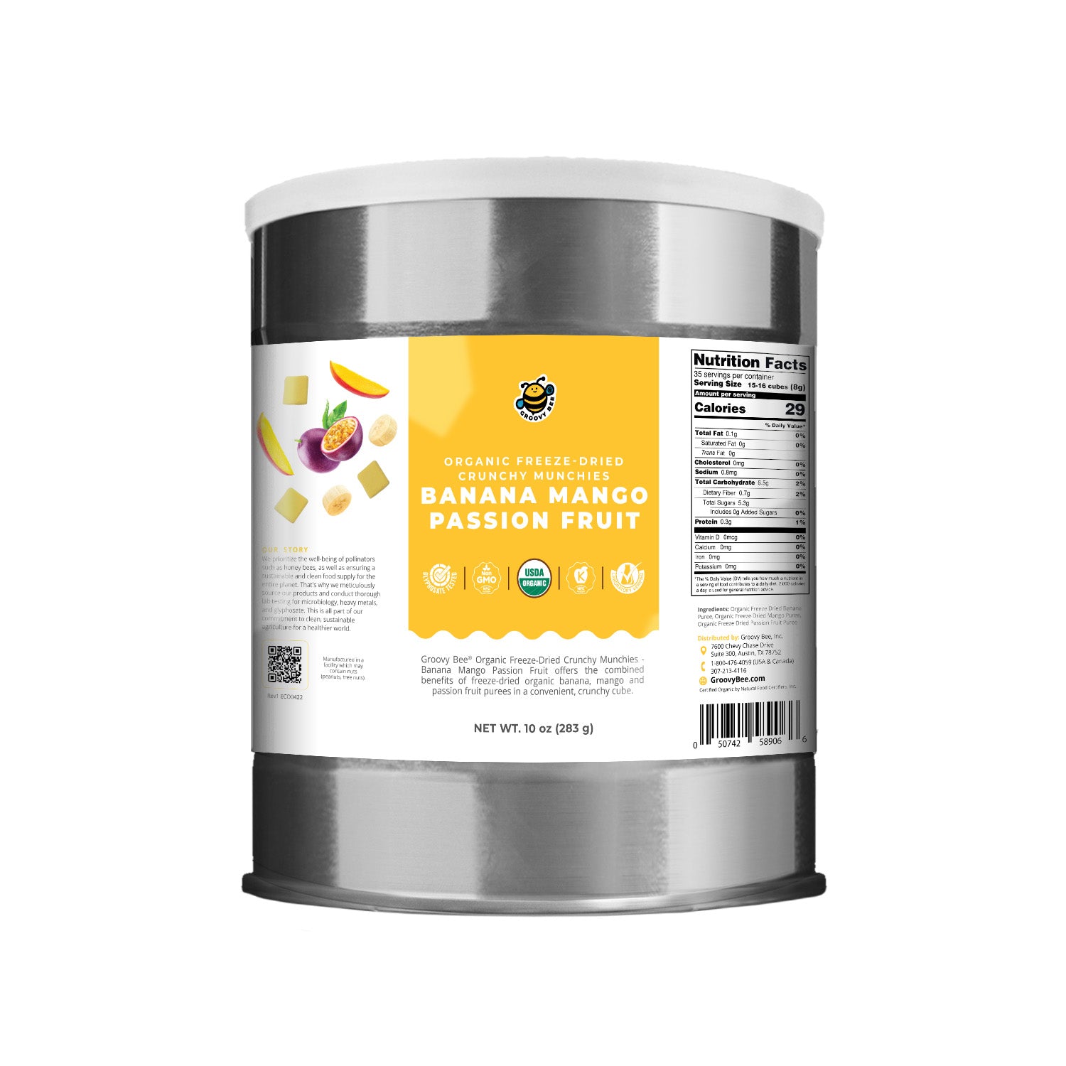 Organic Freeze-Dried Crunchy Munchies Banana Mango Passion Fruit (10 oz, 289g)