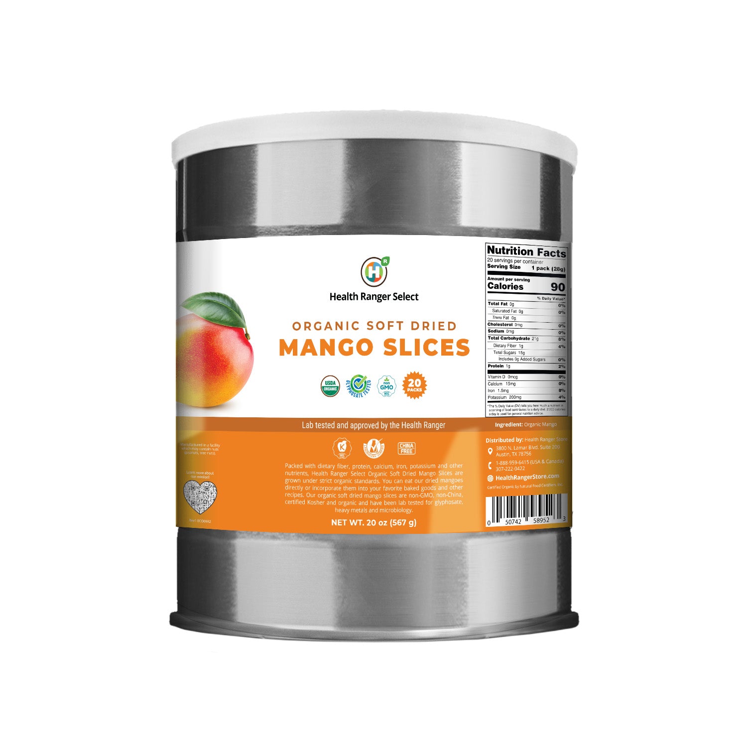 Organic Dried Mango (20 oz, 560 g)