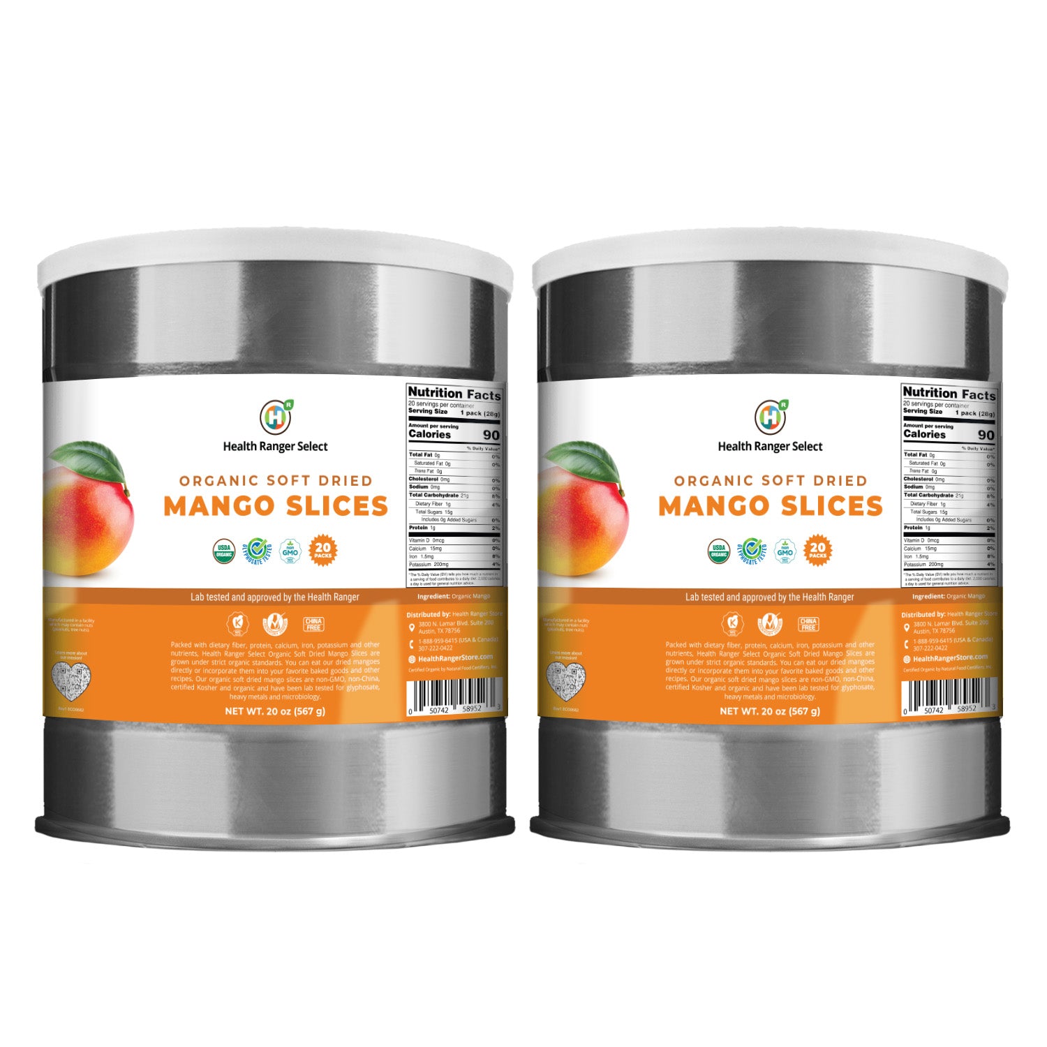 Organic Dried Mango (20 oz, 560 g)