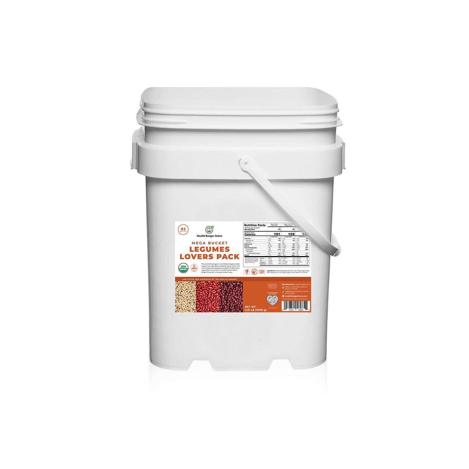 30 Days Food Supply (1 Adult) - Legumes Lovers Pack (6-Buckets)