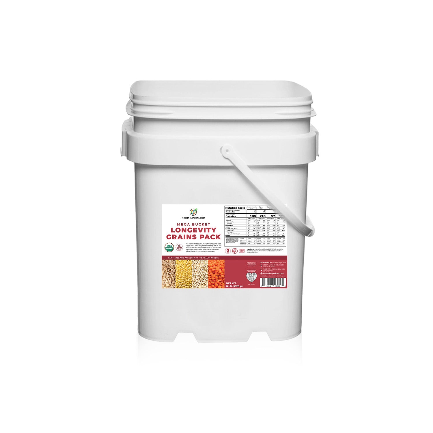 30 Days Food Supply (1 Adult) - Longevity Grains Pack (5-Buckets)