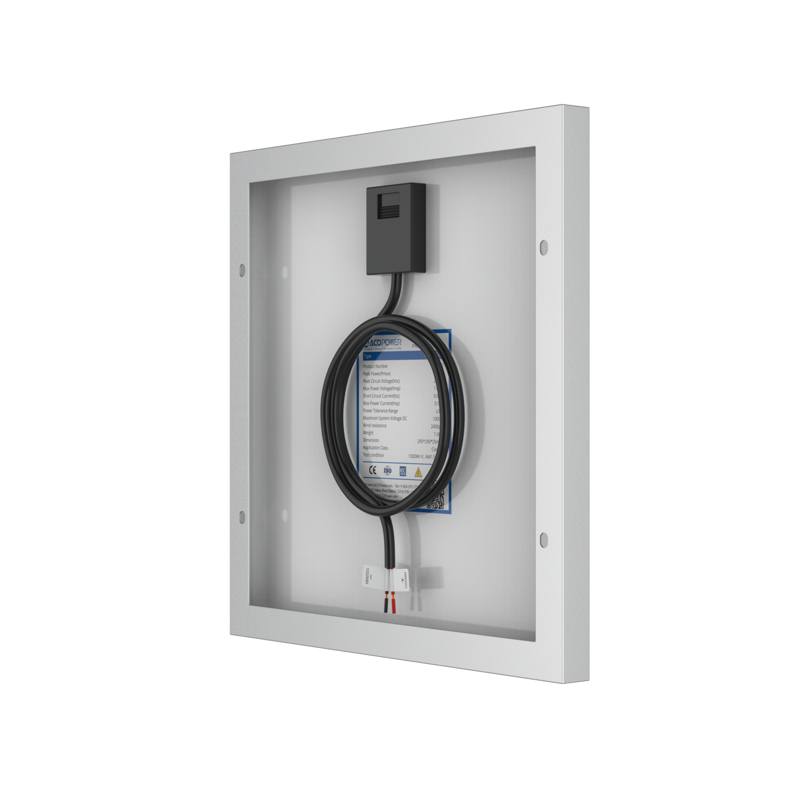 10 Watt 12 Volt Monocrystalline Solar Panel