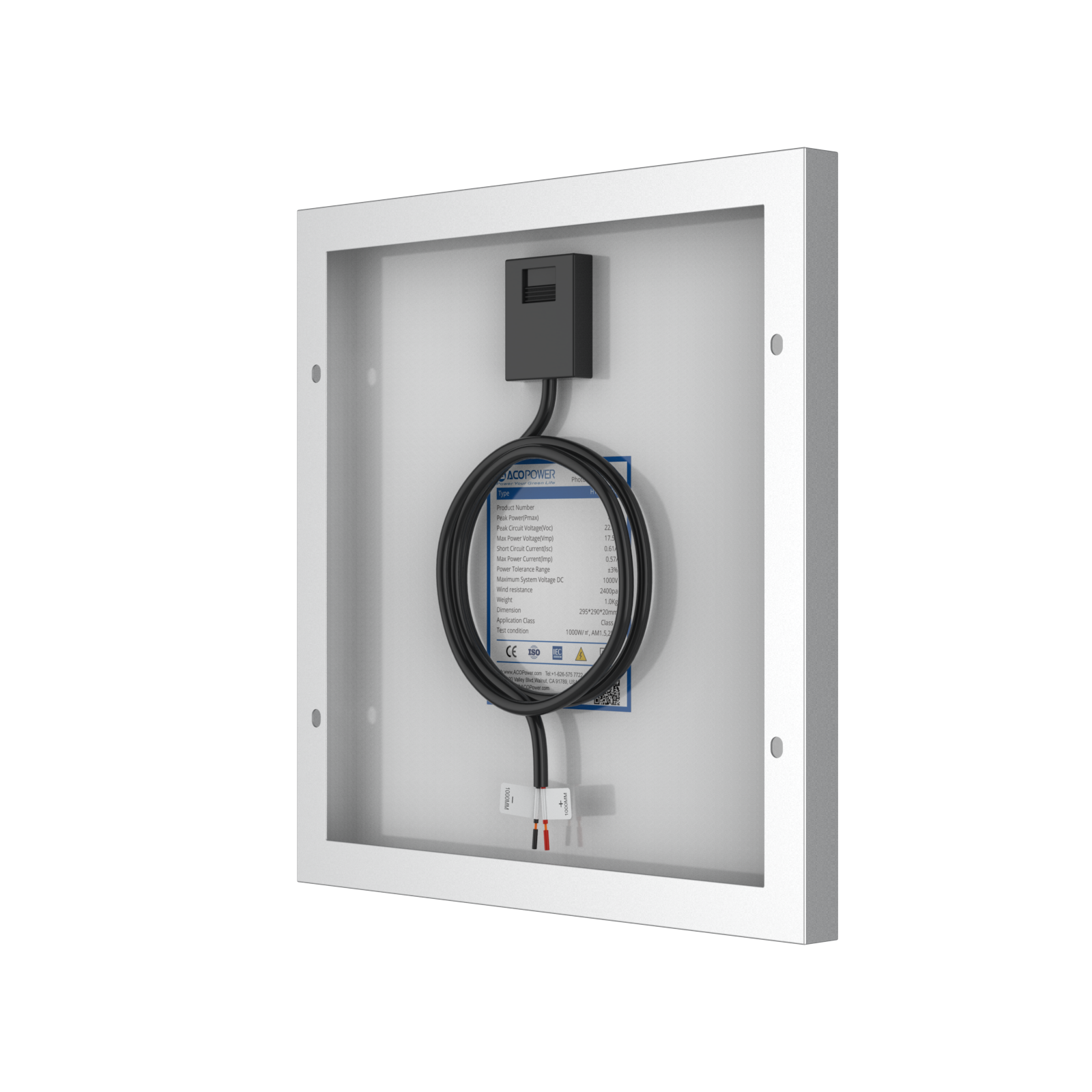 10 Watt 12 Volt Monocrystalline Solar Panel