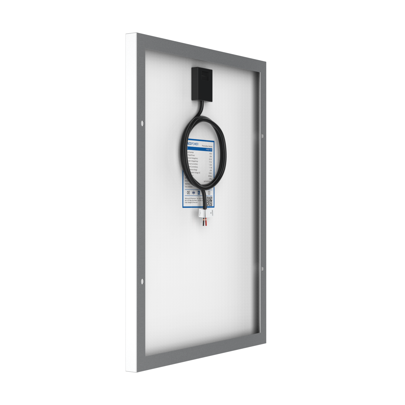 20 Watt 12 Volt Monocrystalline Solar Panel