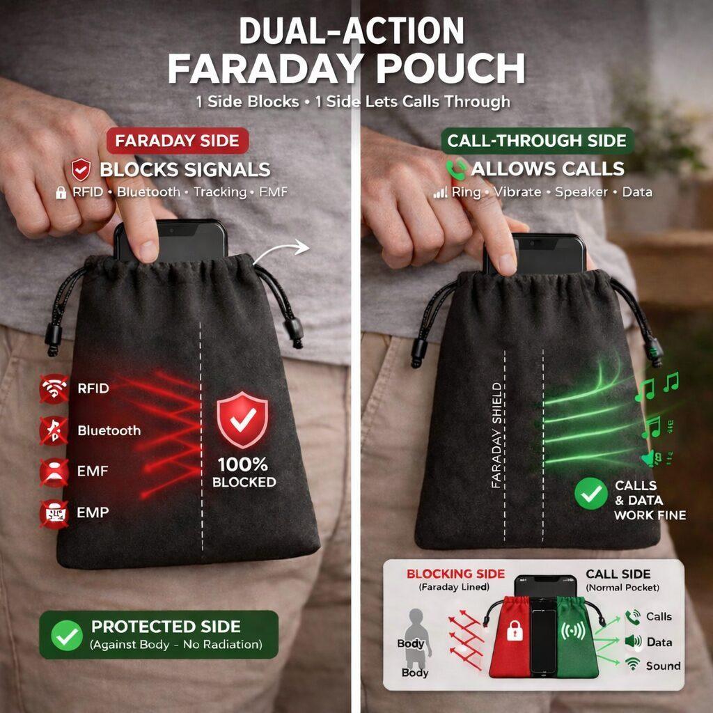 Directional EMF Phone Pocket