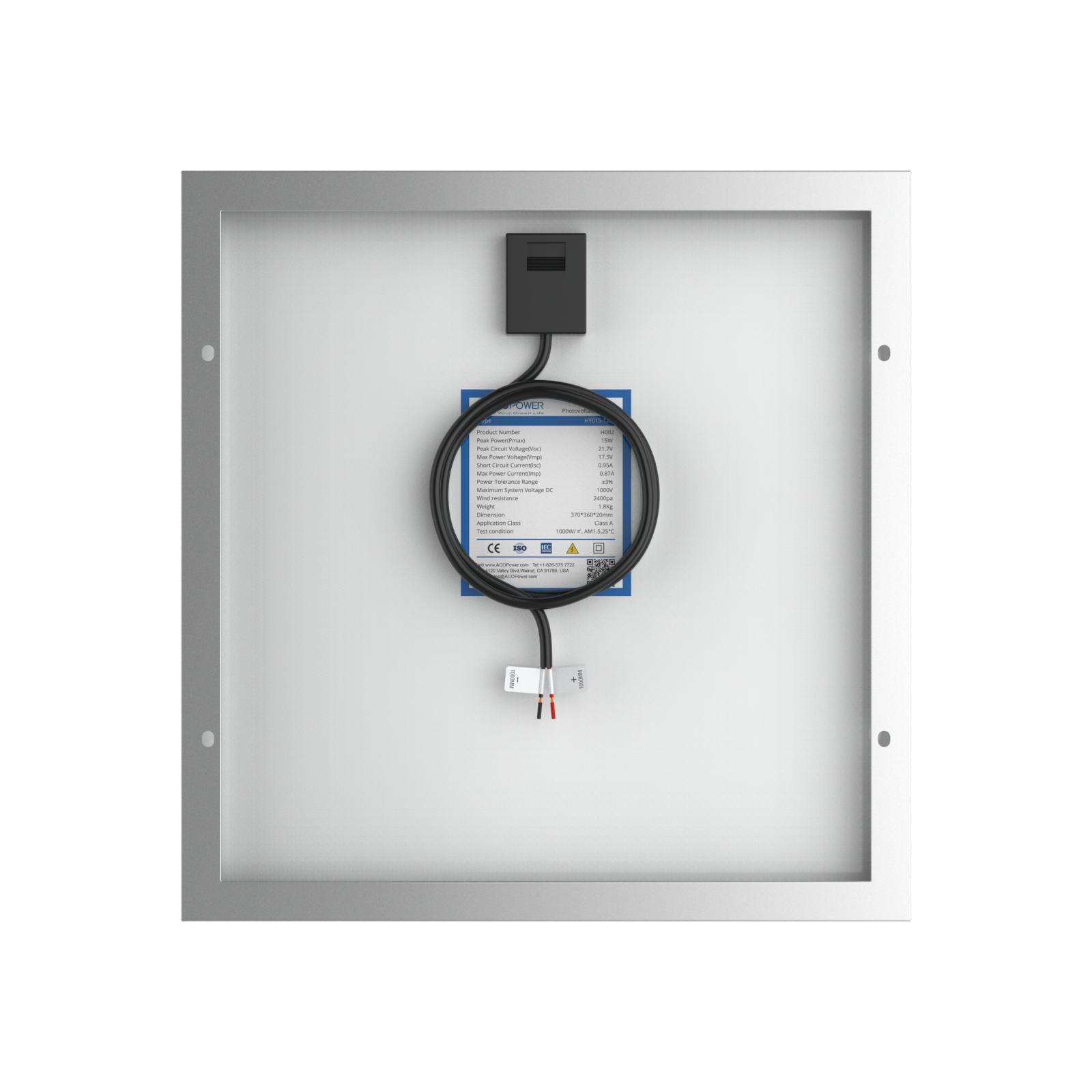 15 Watt 12 Volt Polycrystalline Solar Panel