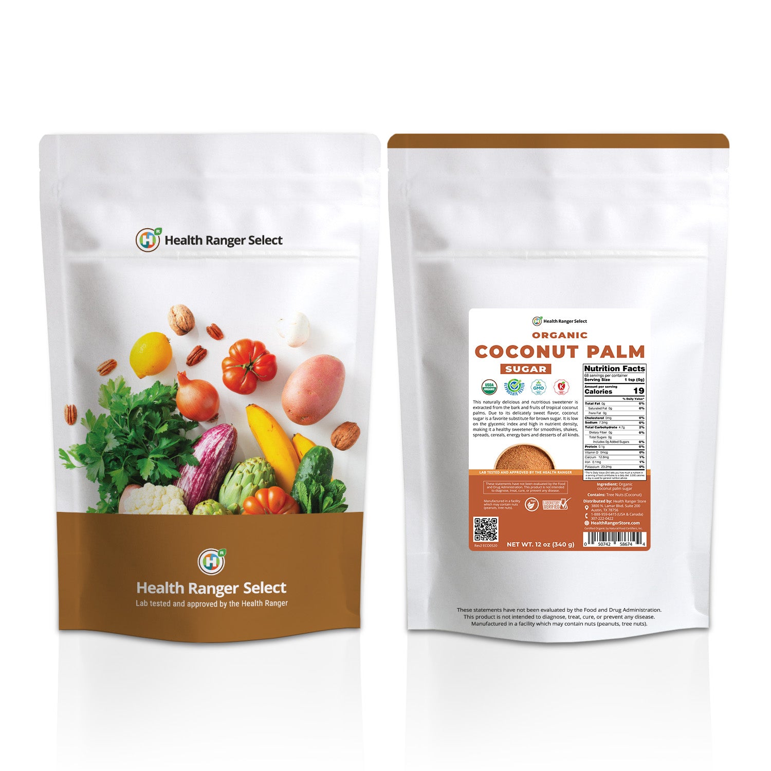 Organic Coconut Palm Sugar 12oz (340g)