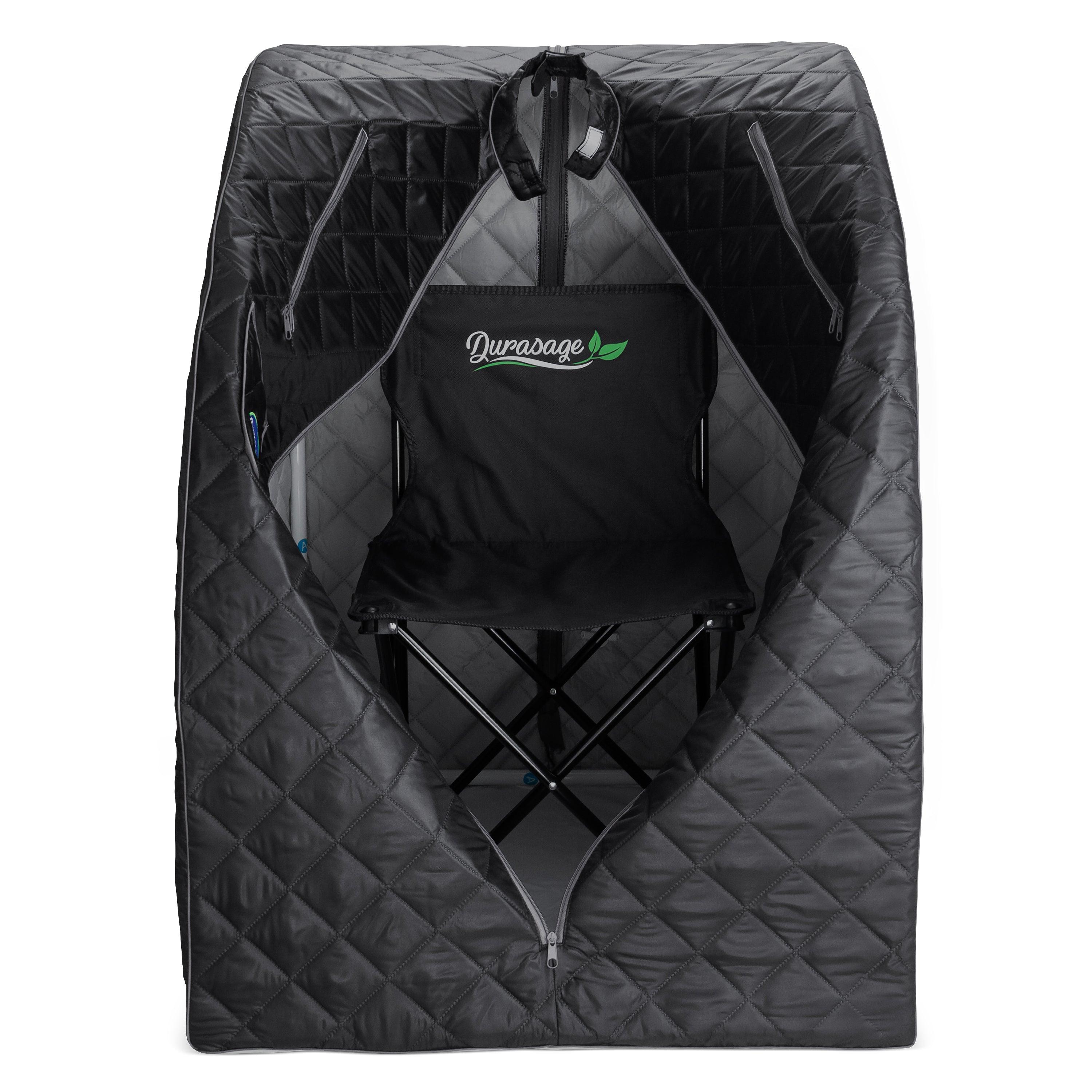 Personal Steam Sauna for Weight Loss, Detox & Relaxation at Home, Chair Included - (Black)