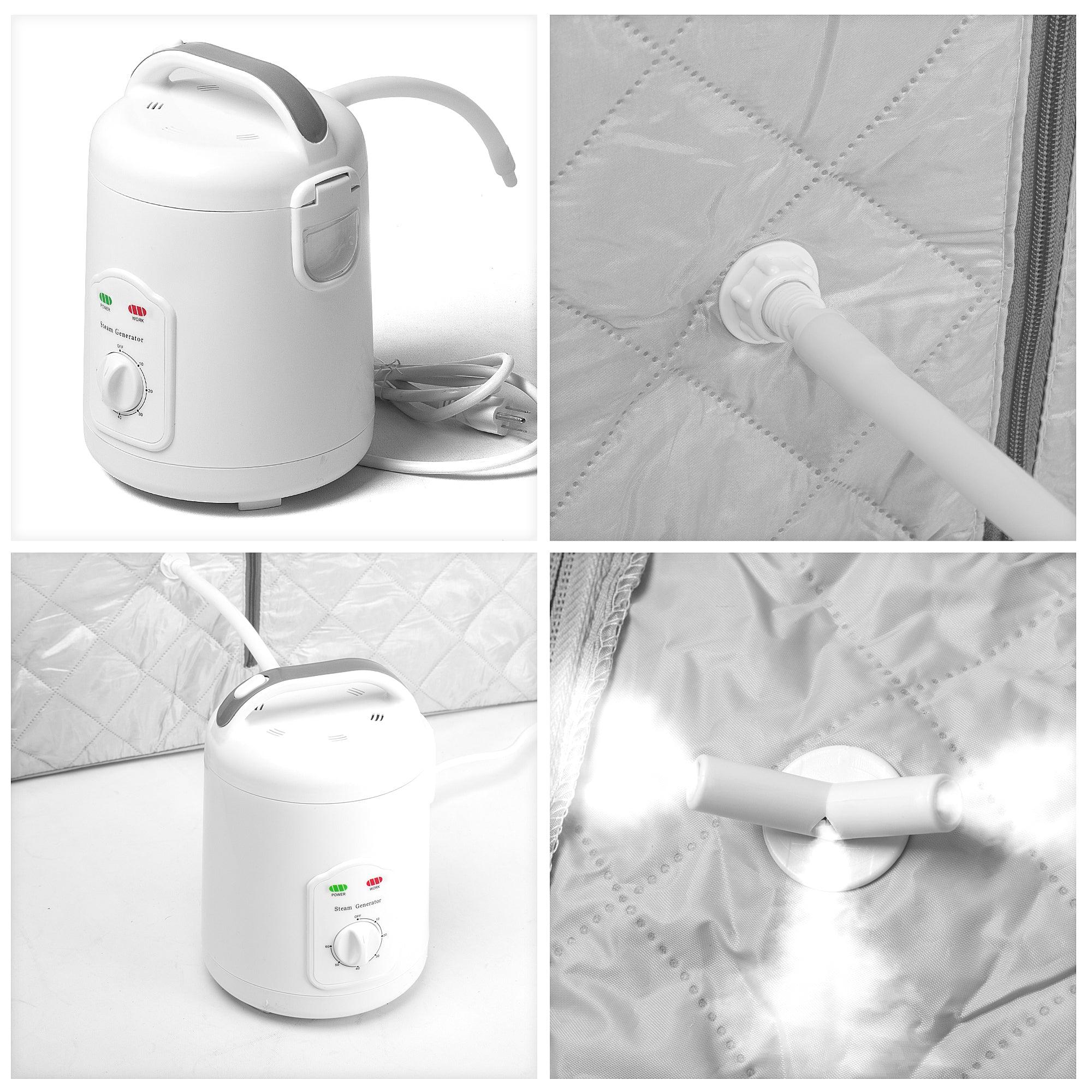 Portable Personal Therapeutic Spa Home Steam Sauna Weight Loss Slimming Detox (Gray Outline)