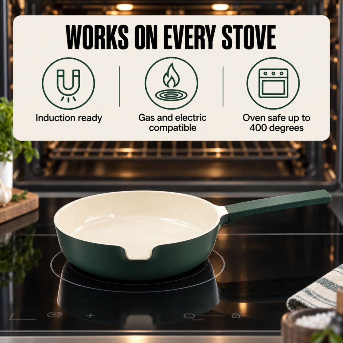 Stackable Nonstick Cookware Set, 5-Piece