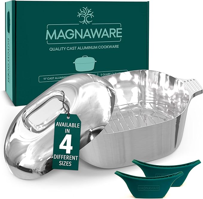 Ultimate Oval Collection - 4-Piece Cast Aluminum Oval Dutch Oven Set Includes 11", 13", 15" & 18" Ovals