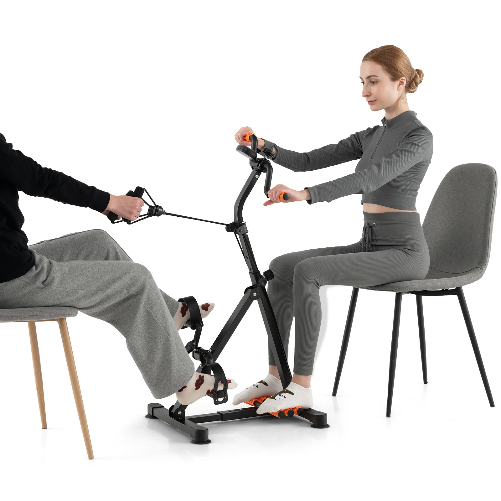 Adjustable LCD Pedal Exercise Bike with Massage-Yellow