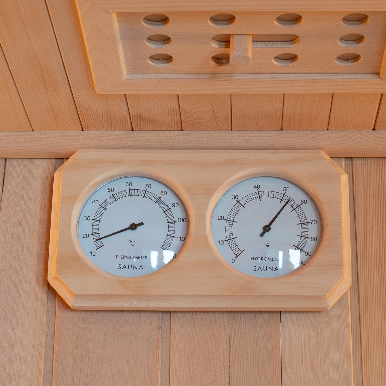 Durasage 4-Person Outdoor Barrel Traditional Steam Sauna with Shingled Roof, Glass Door and 6kW Wet or Dry Harvia Heater and Lava Rocks