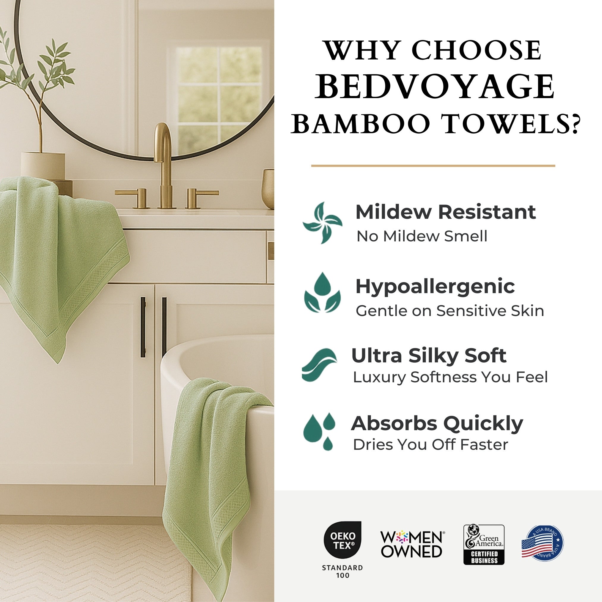 Bamboo Bath Towel - Sage