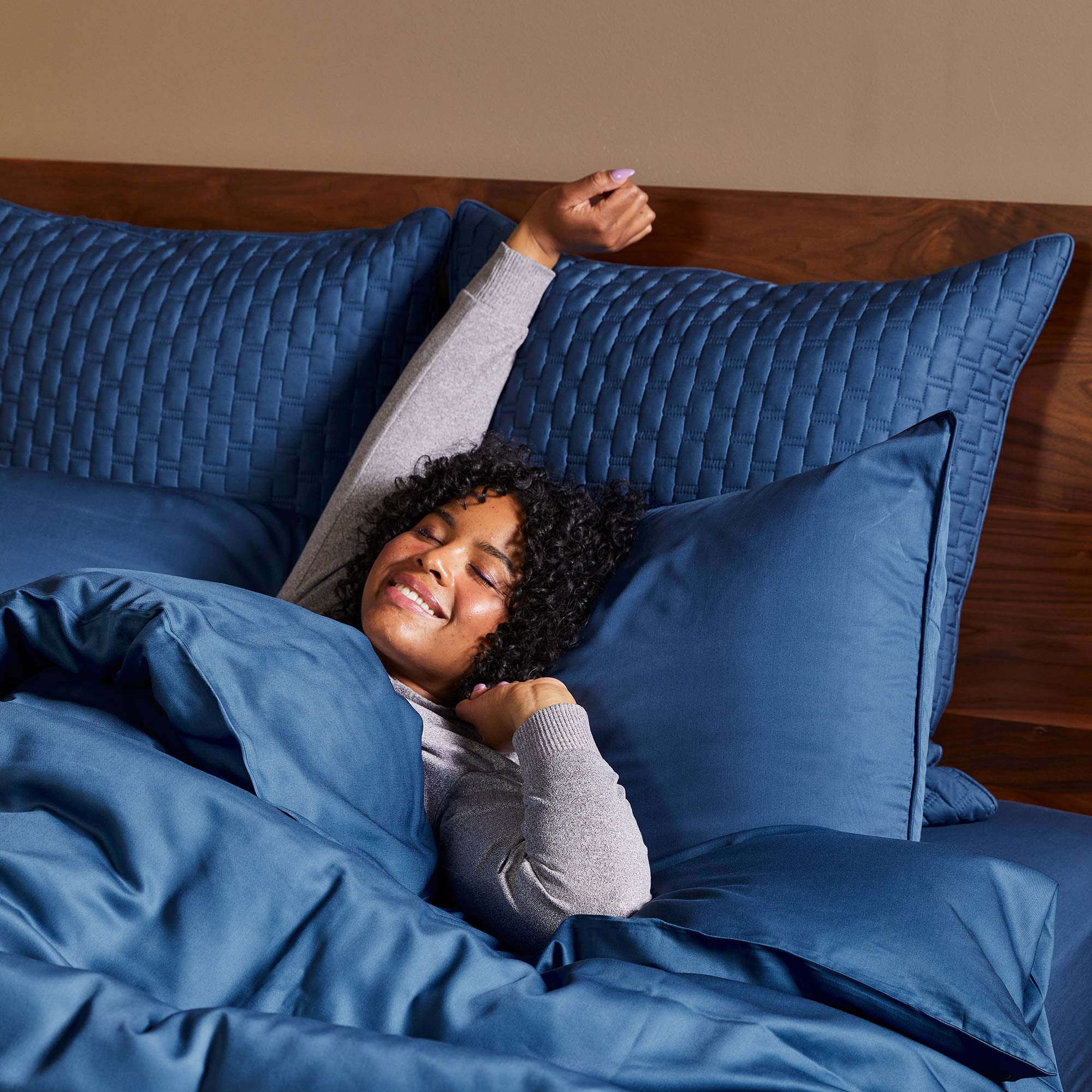 Bamboo Quilted Euro Sham 1 Piece - Indigo