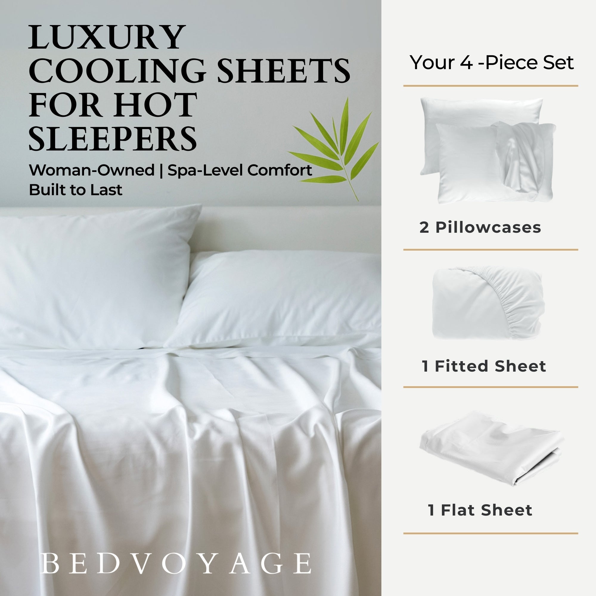 Bamboo Bed Sheet Set - White