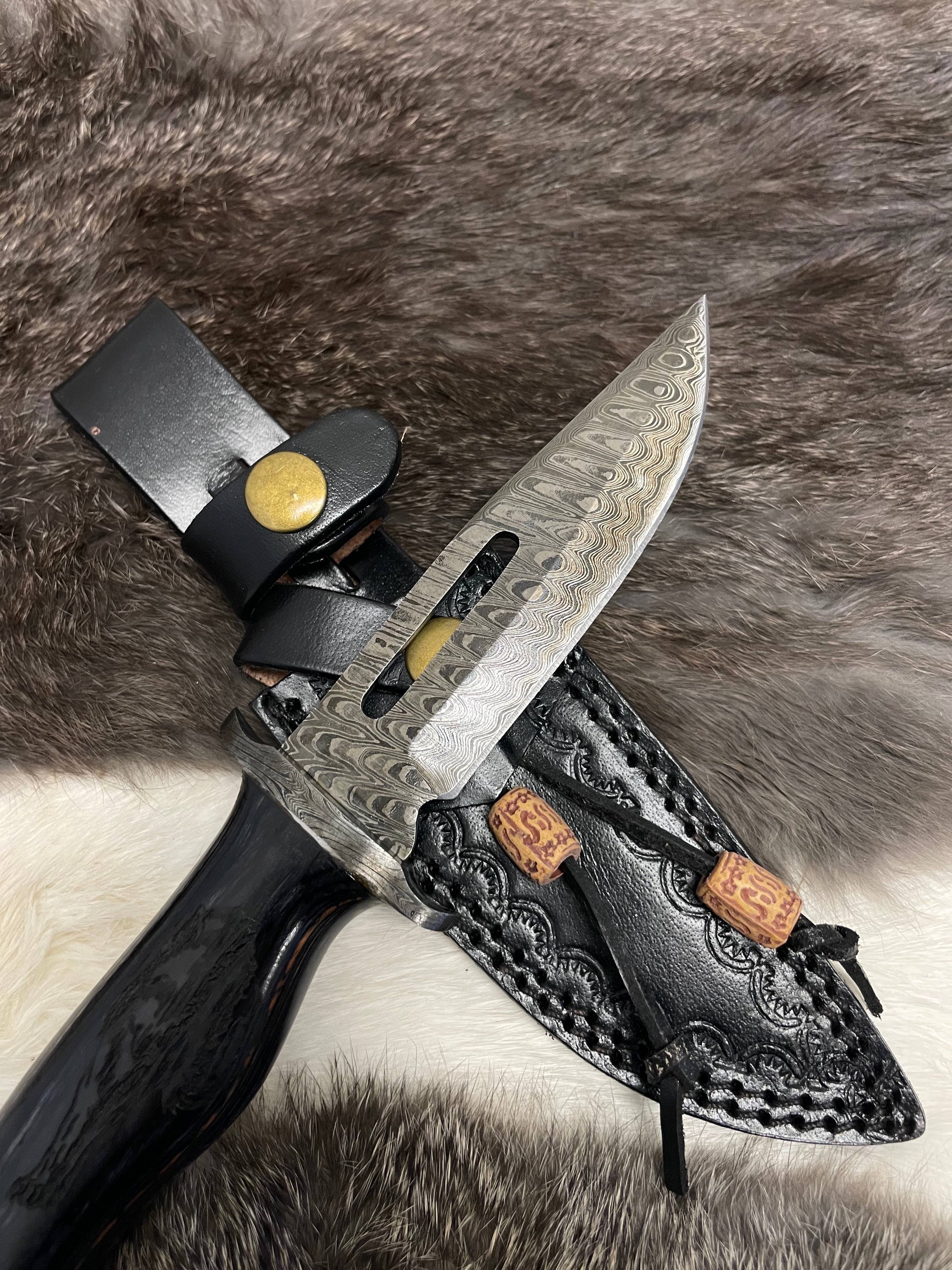 Lunar Guardian Damascus Knife TK-098 (Compact)