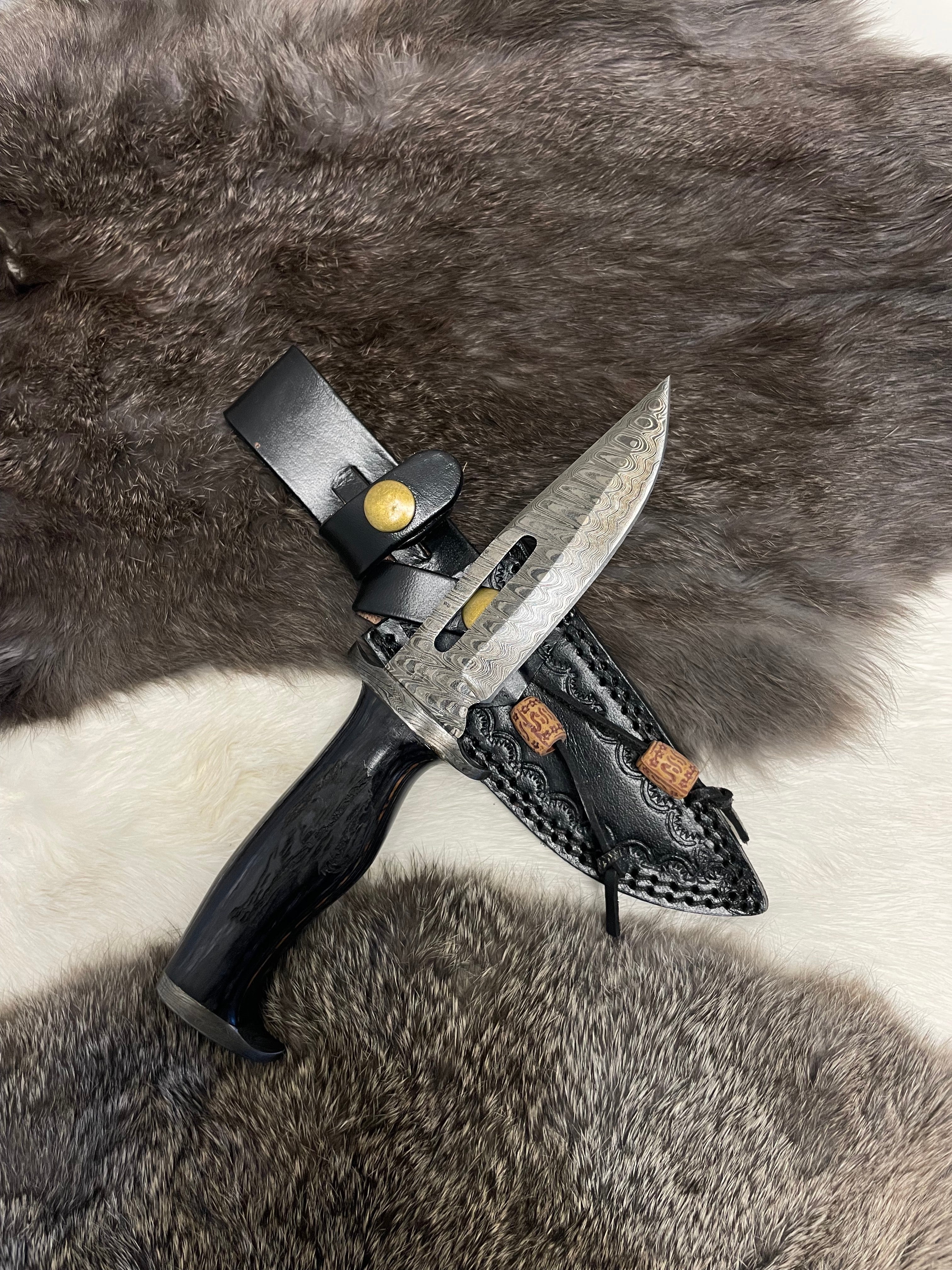 Lunar Guardian Damascus Knife TK-098 (Compact)