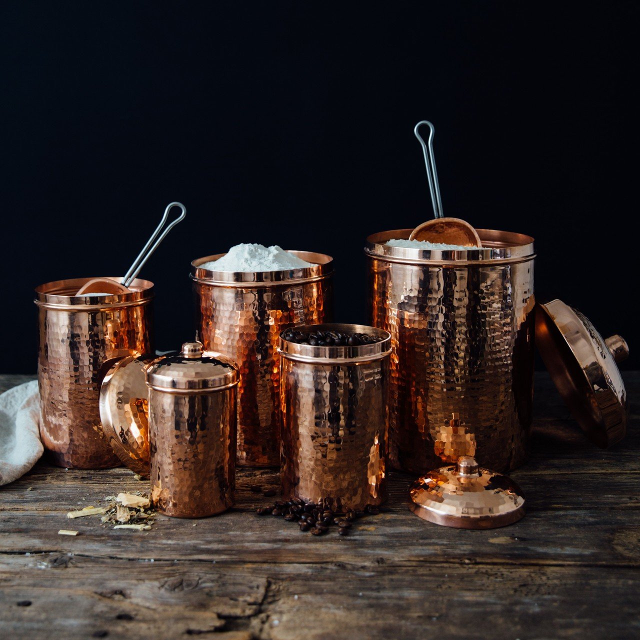 Copper Kitchen Canisters - Complete 5 piece Set – Health Ranger Store