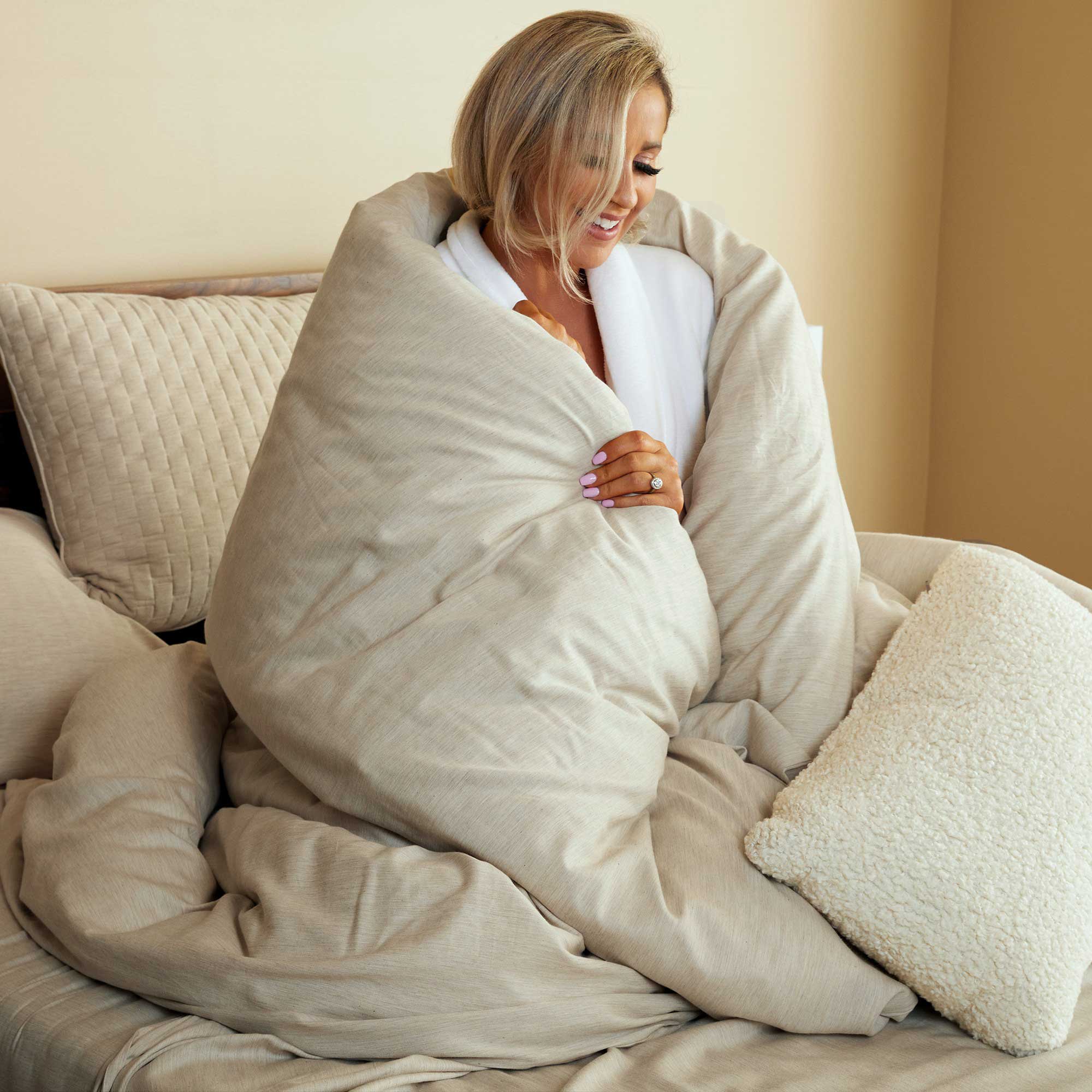 Bamboo Cotton Duvet Cover - Sand