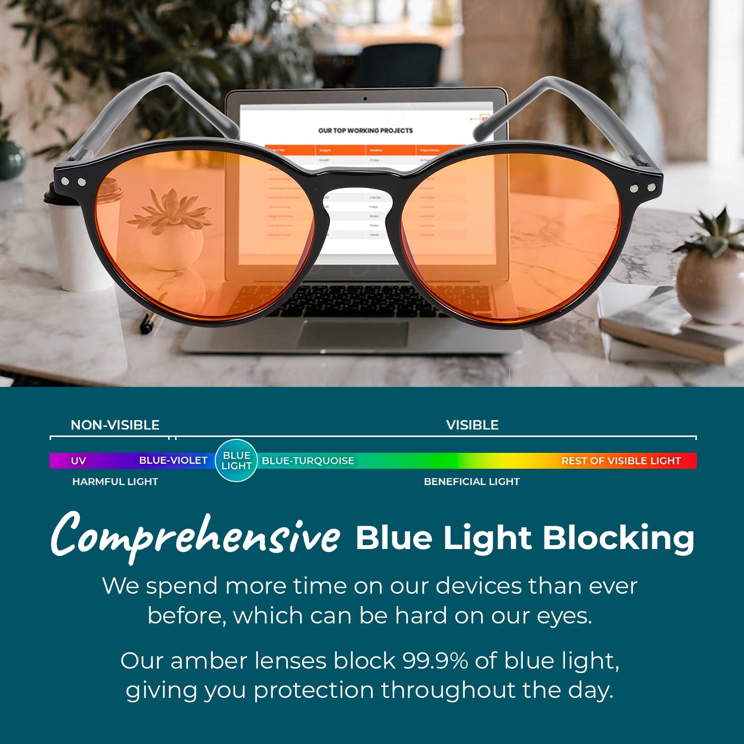 Night-time Muse Blue Light Blocking Glasses - Black