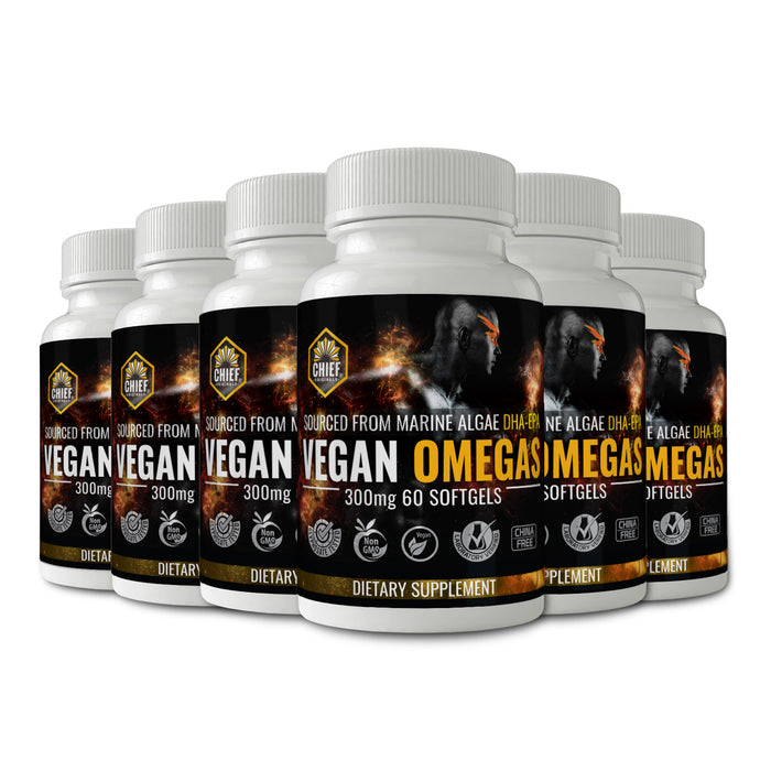 Vegan Omegas DHA-EPA 60 Softgels (6-Pack) (Non-GMO and No Hexane)
