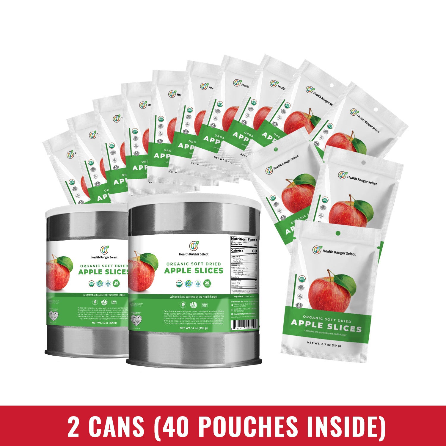 Organic Soft Dried Apple Slices 14 oz (396g)