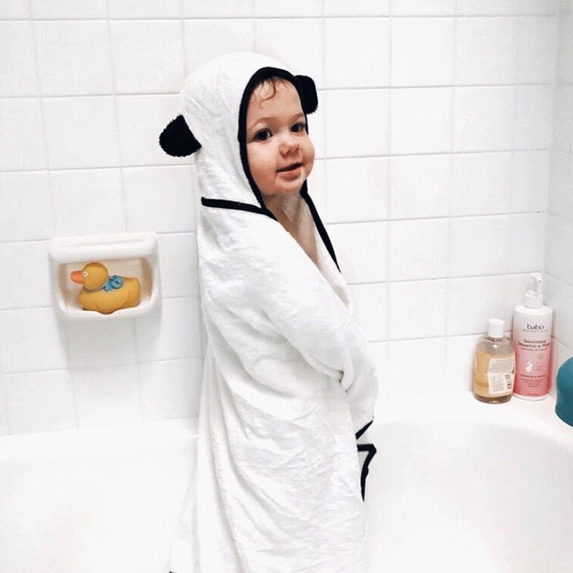 Panda Baby Bath Essentials 8pc Baby Gift Set - White/Black - Final Sale/No Returns