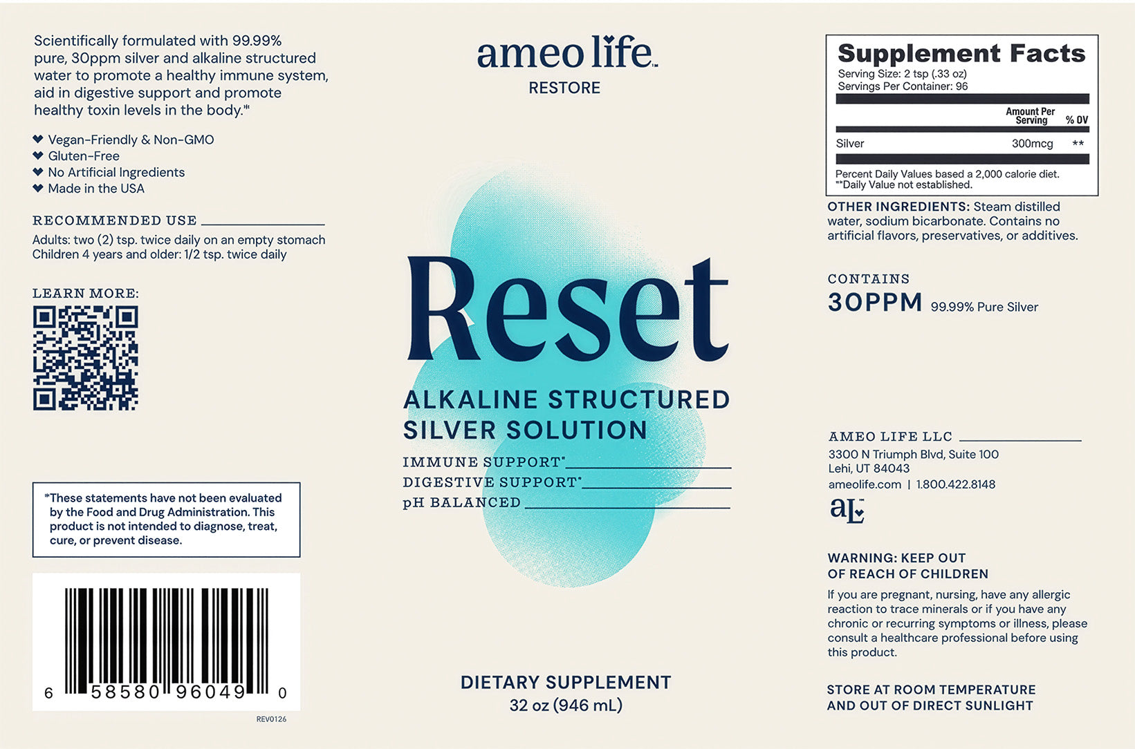 Reset Alkaline Silver Solution 32 oz (946ml)
