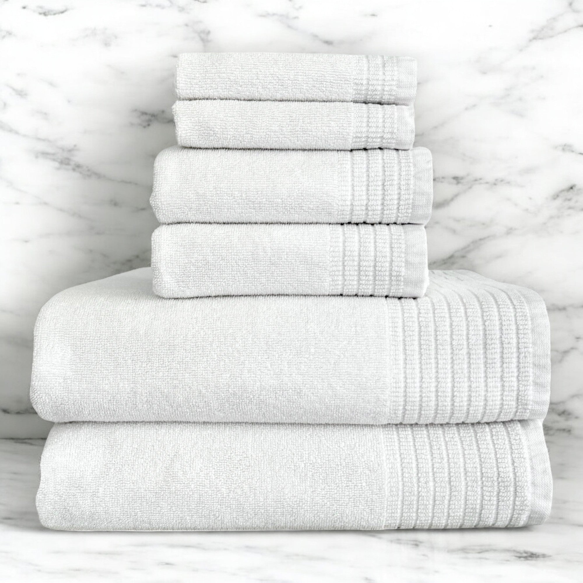 Bamboo 6 Piece Spa Towel Set – Cloud