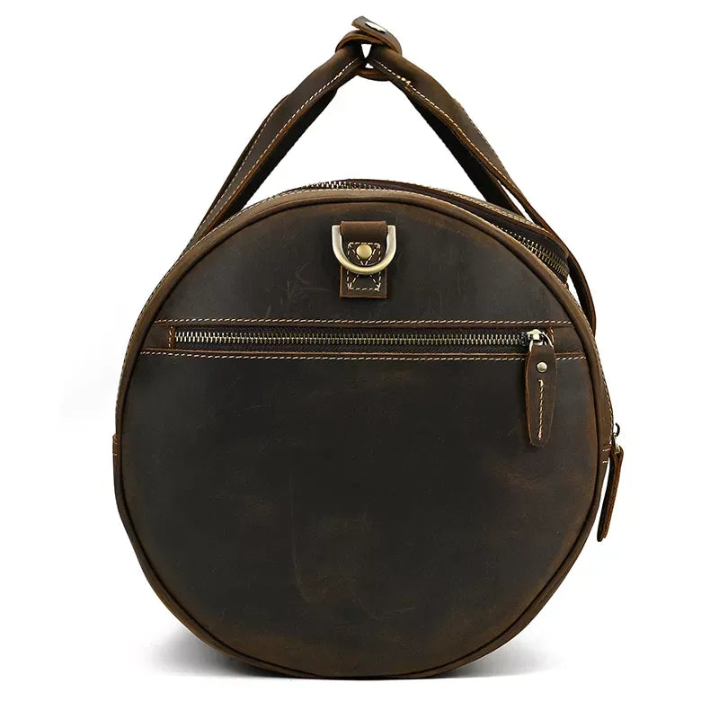 The Wainwright Weekender | Round Vintage Leather Weekender