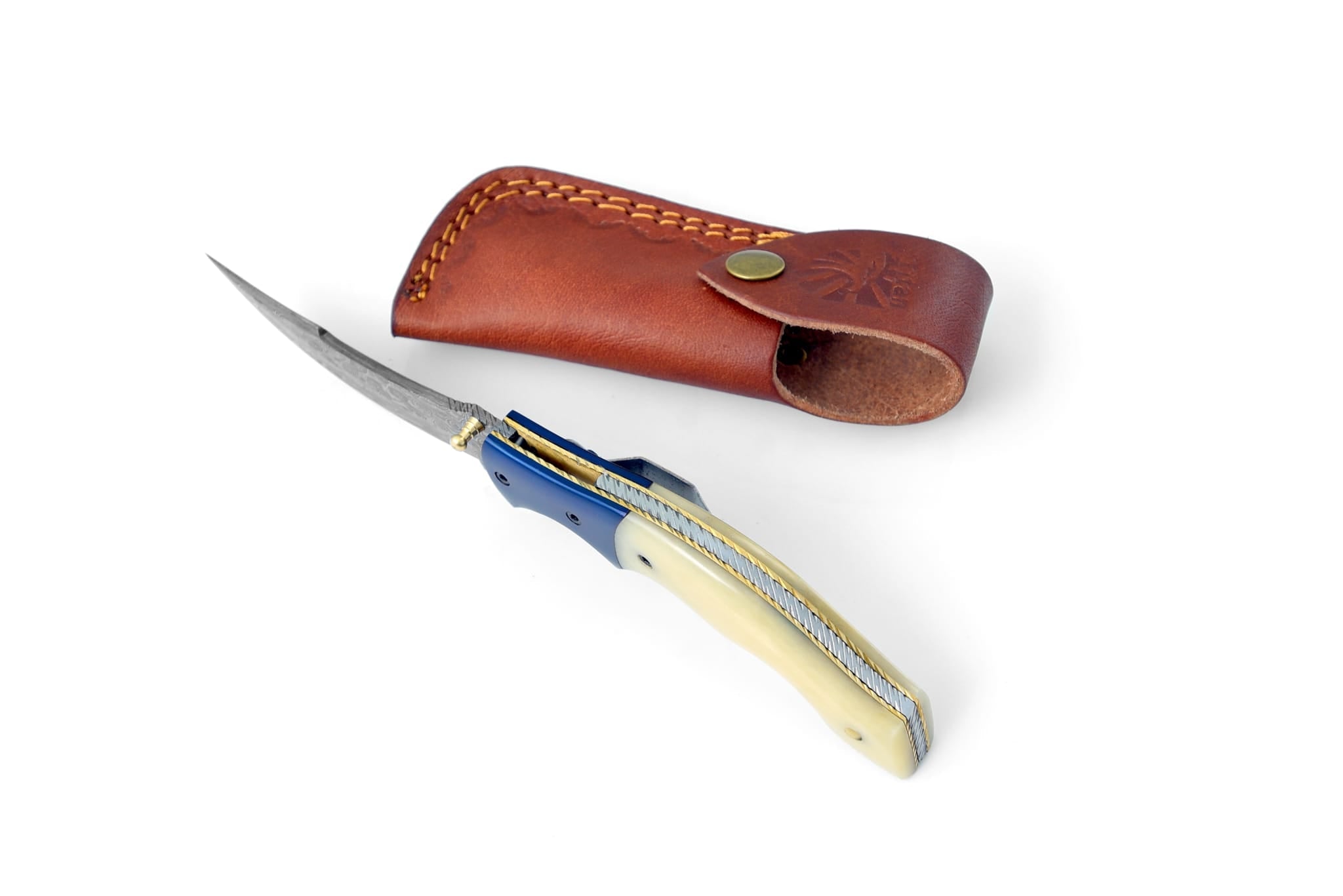 AzureGlide Clip Point Series Damascus Steel TF-048