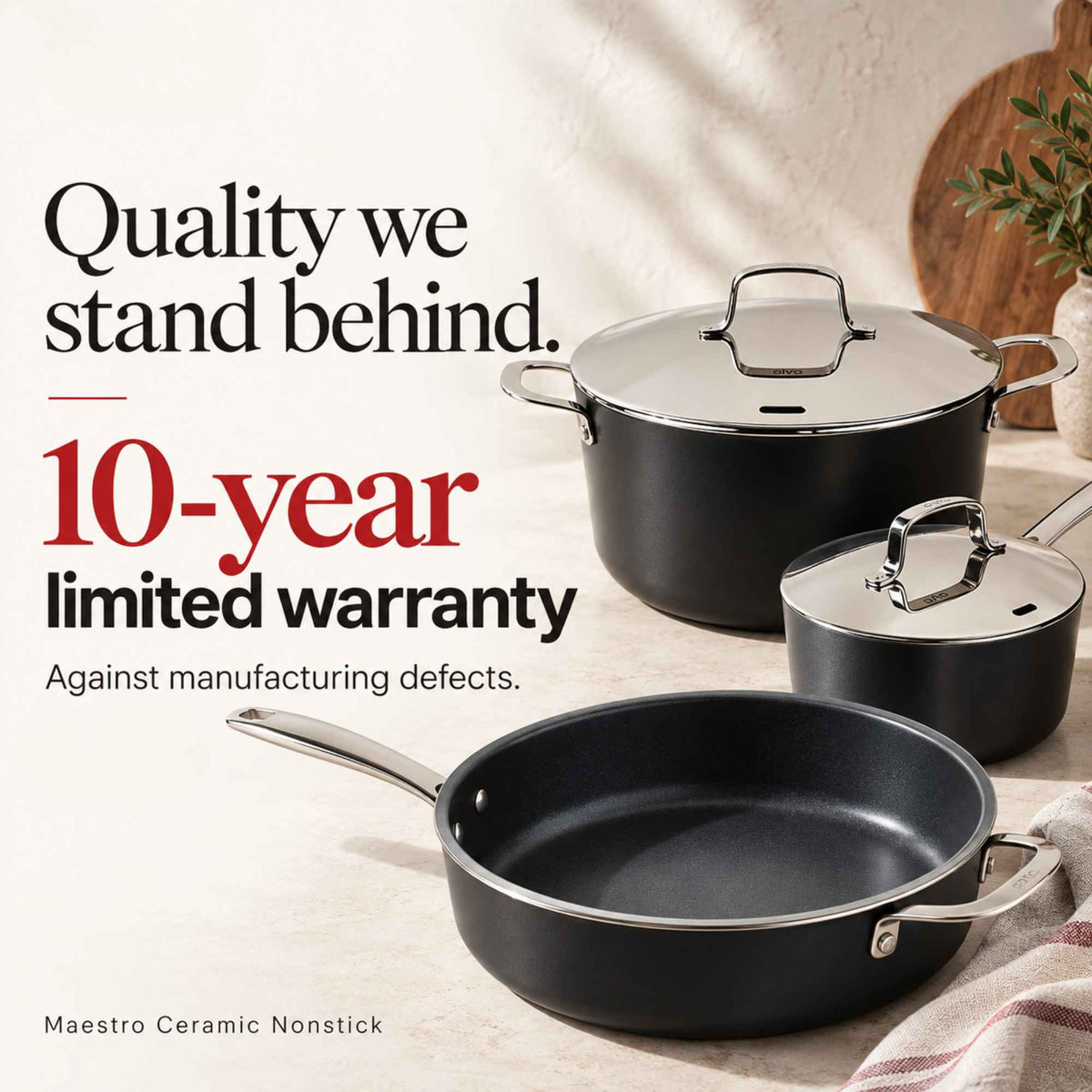 Ceramic Nonstick Cookware Set, 9-Piece